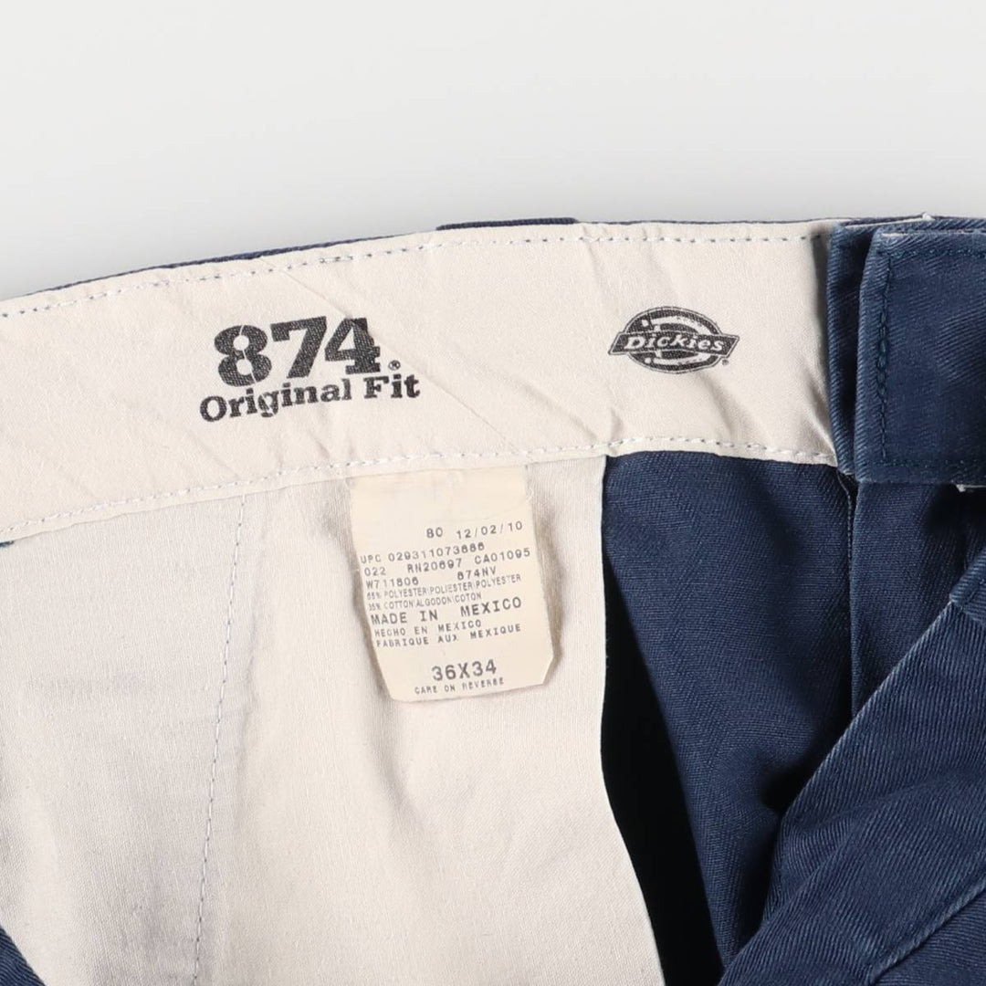 Dickies 874 ORIGINAL FIT Work Pants for Men, Size W36 polyester navy blue type Vintage Second Hand