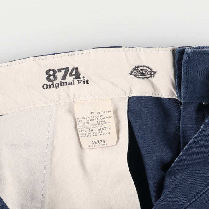 Dickies 874 ORIGINAL FIT Work Pants for Men, Size W36 polyester navy blue type Vintage Second Hand