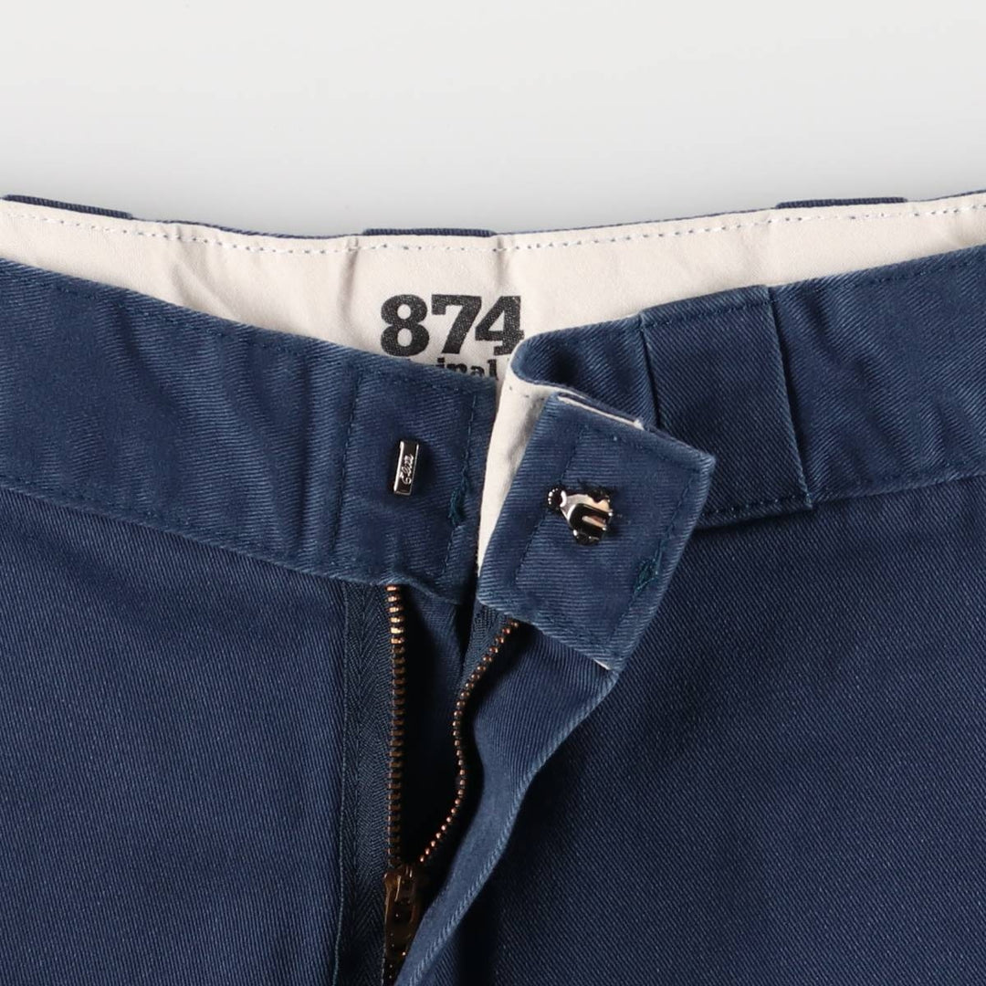 Dickies 874 ORIGINAL FIT Work Pants for Men, Size W36 polyester navy blue type Vintage Second Hand