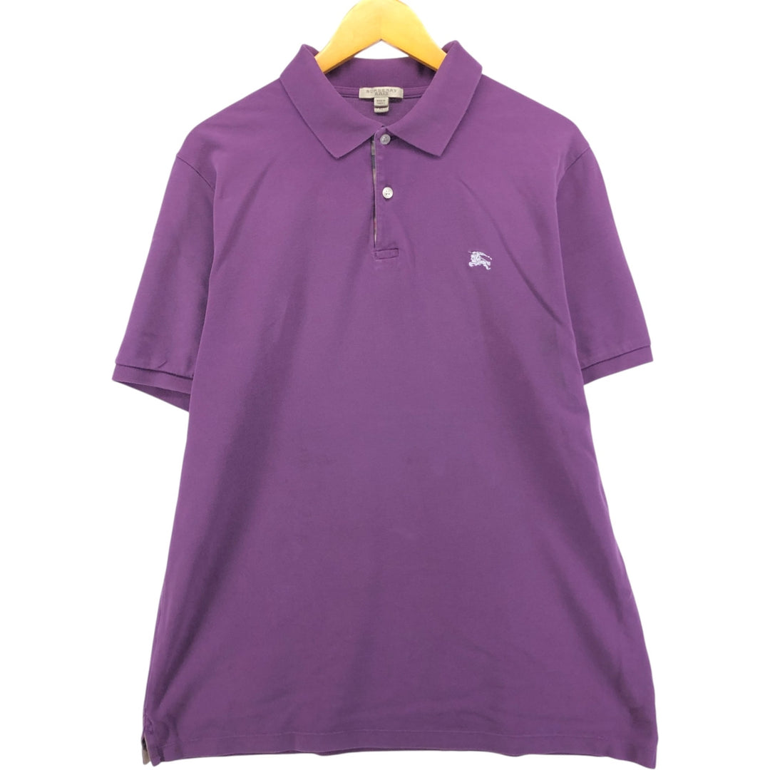 Burberry's BRIT short-sleeved polo shirt, men's size XL cotton purple type Vintage Second Hand