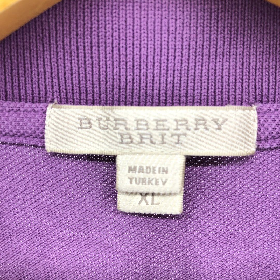 Burberry's BRIT short-sleeved polo shirt, men's size XL cotton purple type Vintage Second Hand