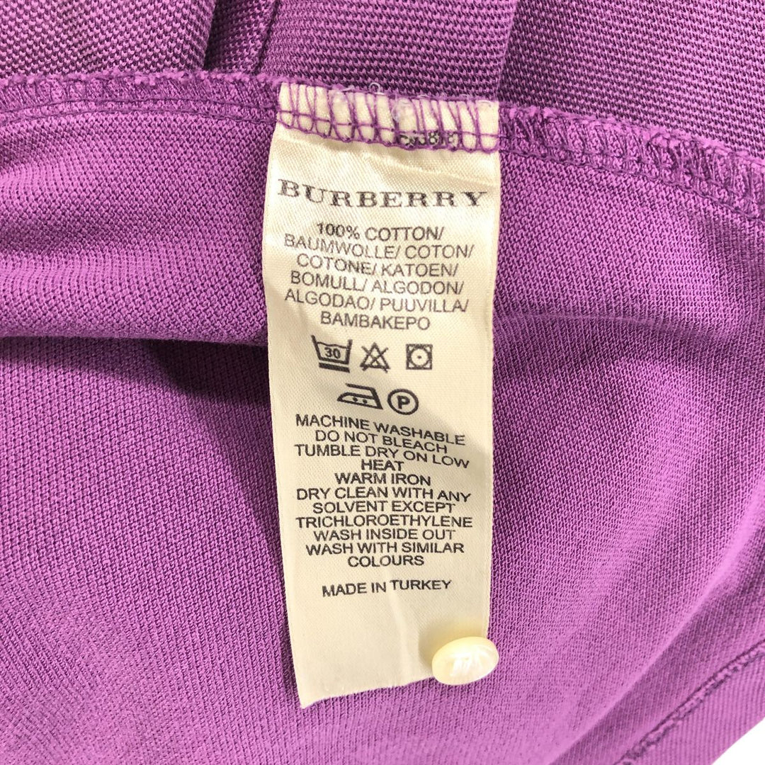 Burberry's BRIT short-sleeved polo shirt, men's size XL cotton purple type Vintage Second Hand