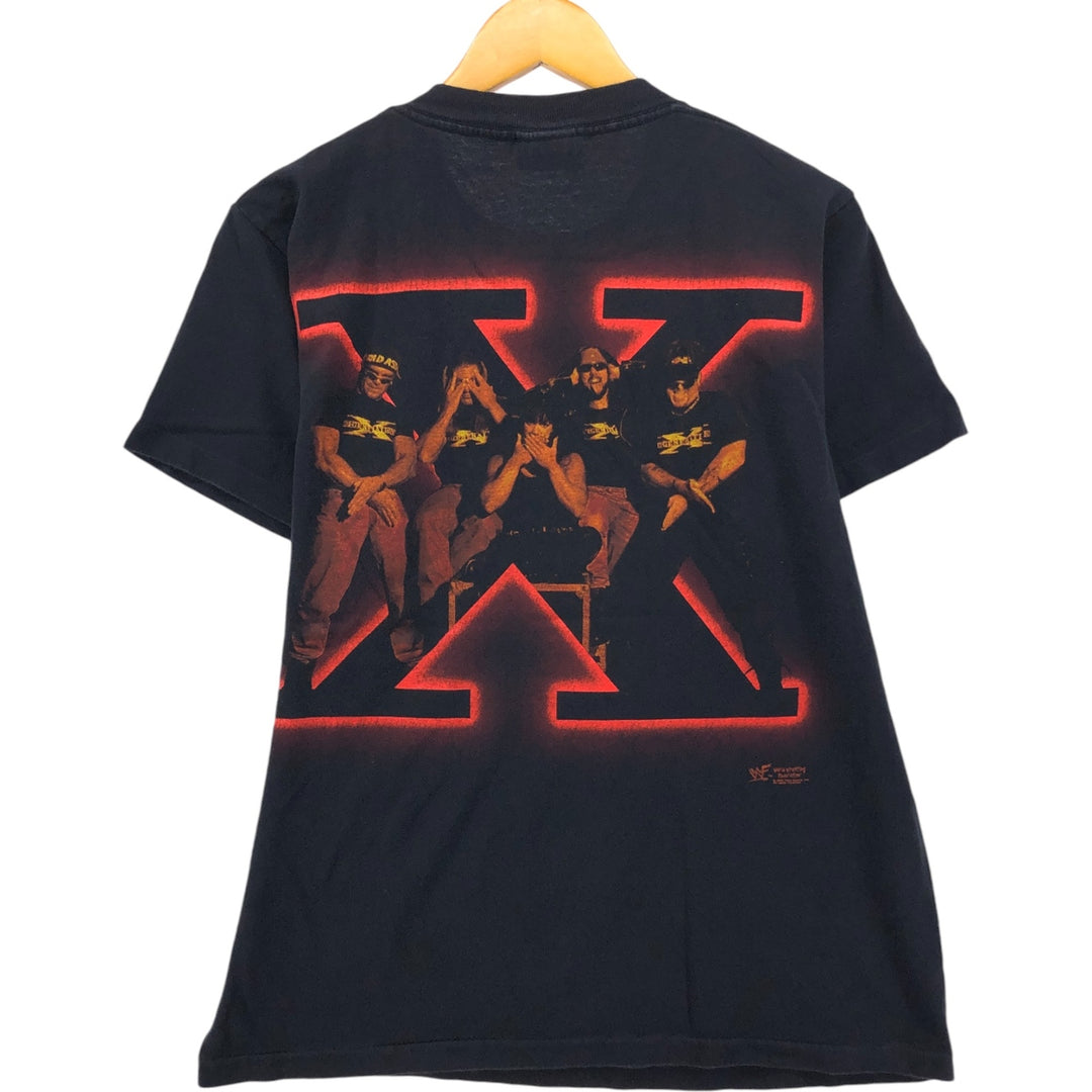 90'S CHANGES WWE Pro Wrestling Sports Print T-Shirt, Made in USA, Men's Size Medium, Vintage cotton black type Vintage Second Hand