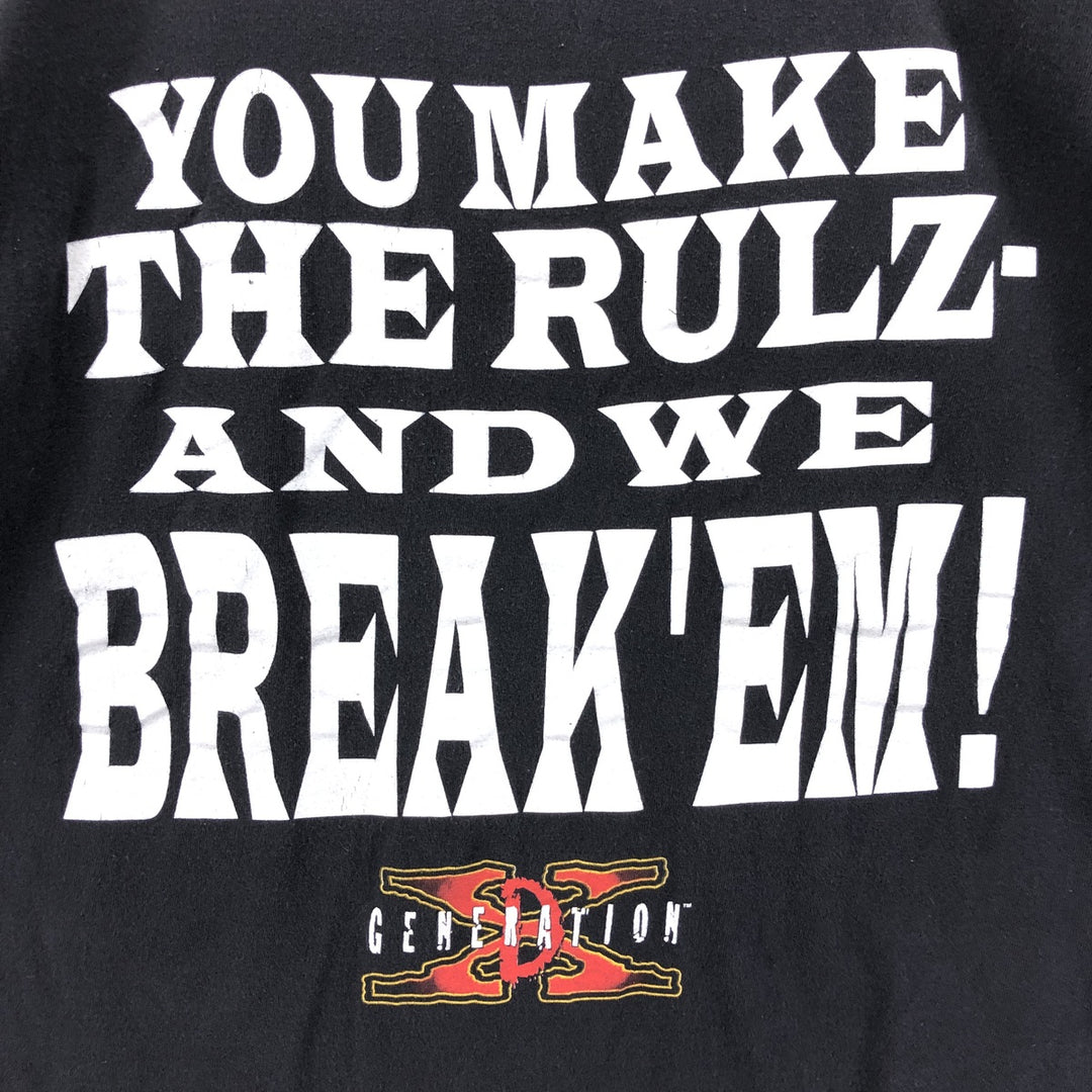 90'S CHANGES WWE Pro Wrestling Sports Print T-Shirt, Made in USA, Men's Size Medium, Vintage cotton black type Vintage Second Hand
