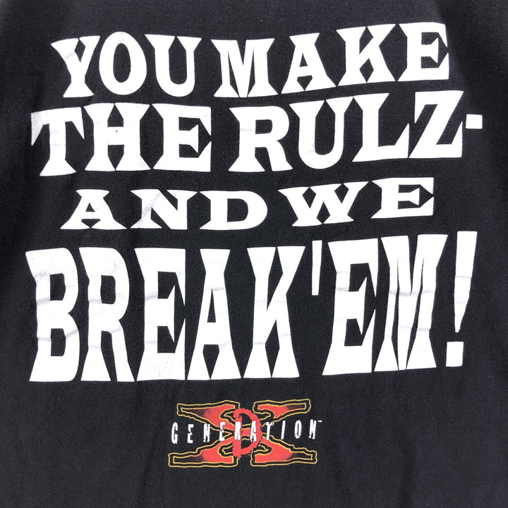 90'S CHANGES WWE Pro Wrestling Sports Print T-Shirt, Made in USA, Men's Size Medium, Vintage cotton black type Vintage Second Hand