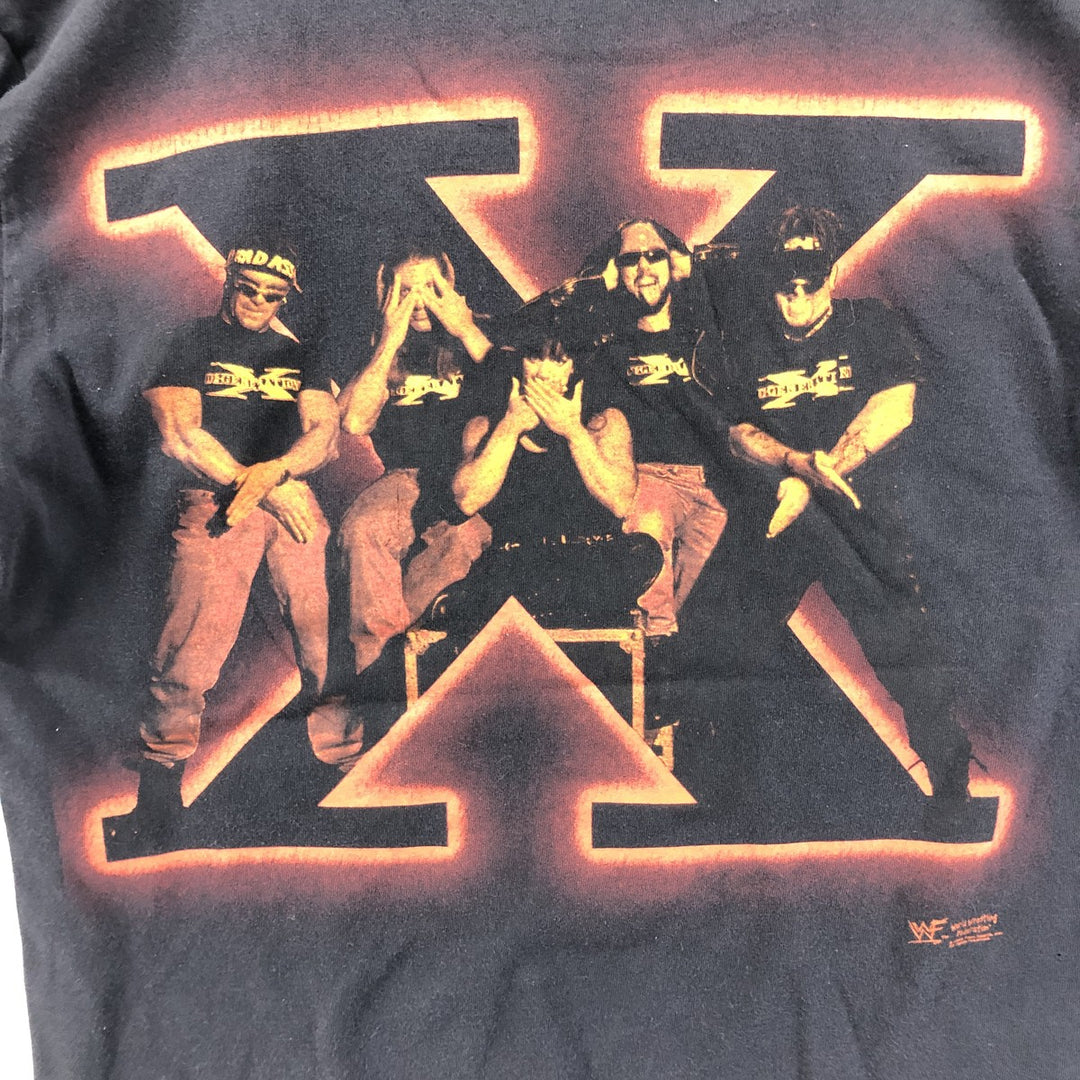 90'S CHANGES WWE Pro Wrestling Sports Print T-Shirt, Made in USA, Men's Size Medium, Vintage cotton black type Vintage Second Hand