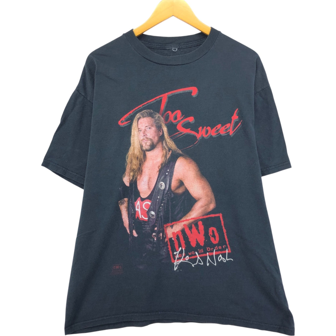 KEVIN NASH Pro Wrestling Sports Print T-Shirt Men's XL unclear black type Vintage Second Hand