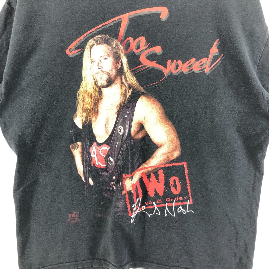 KEVIN NASH Pro Wrestling Sports Print T-Shirt Men's XL unclear black type Vintage Second Hand