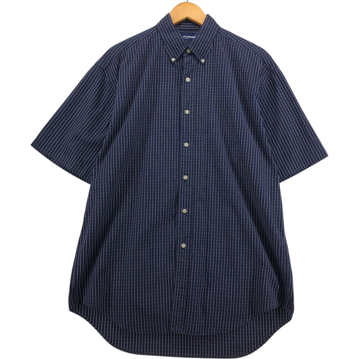 Ralph Lauren RALPH LAUREN GOLF TILDEN short sleeve button down check shirt men's M equivalent cotton navy blue type Vintage Second Hand