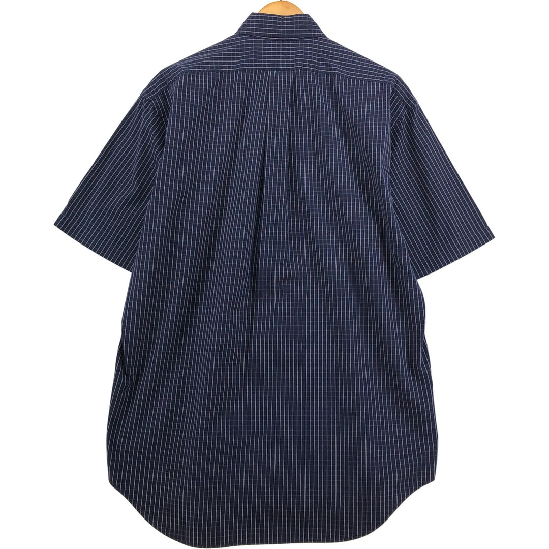 Ralph Lauren RALPH LAUREN GOLF TILDEN short sleeve button down check shirt men's M equivalent cotton navy blue type Vintage Second Hand