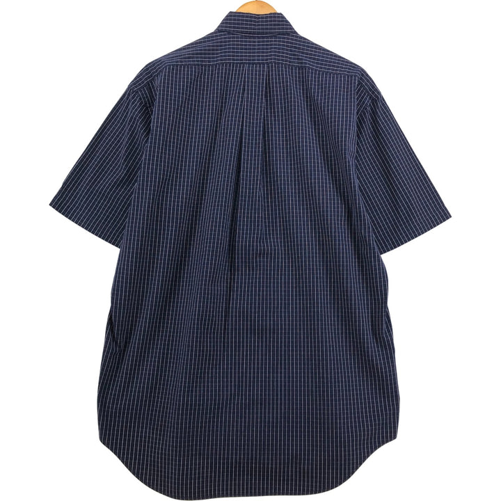 Ralph Lauren RALPH LAUREN GOLF TILDEN short sleeve button down check shirt men's M equivalent cotton navy blue type Vintage Second Hand