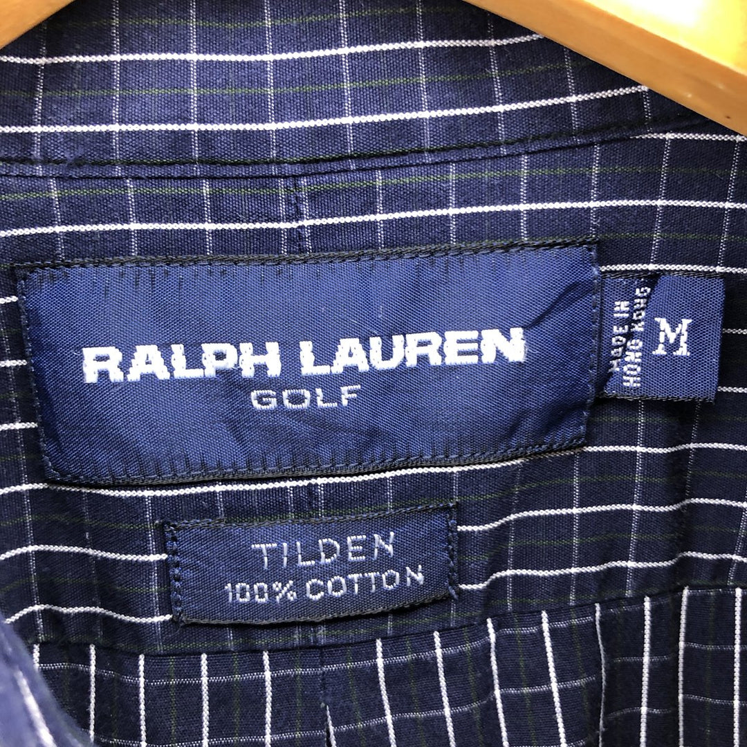 Ralph Lauren RALPH LAUREN GOLF TILDEN short sleeve button down check shirt men's M equivalent cotton navy blue type Vintage Second Hand