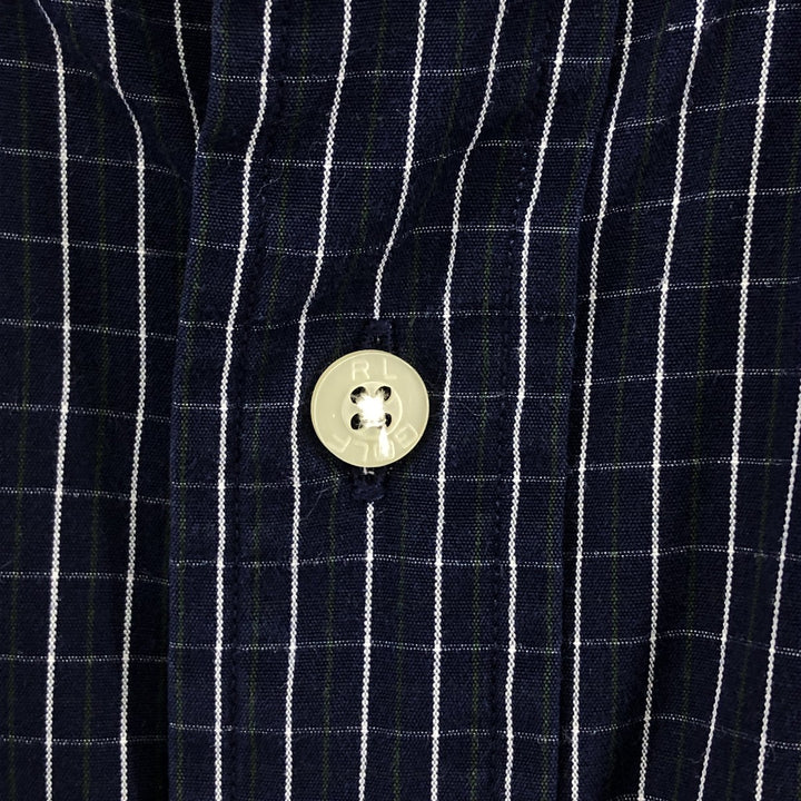 Ralph Lauren RALPH LAUREN GOLF TILDEN short sleeve button down check shirt men's M equivalent cotton navy blue type Vintage Second Hand