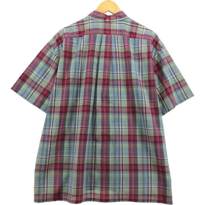 Ralph Lauren GREGGOR Madras Check Short Sleeve Button-Down Check Shirt, Men's XL cotton green type Vintage Second Hand