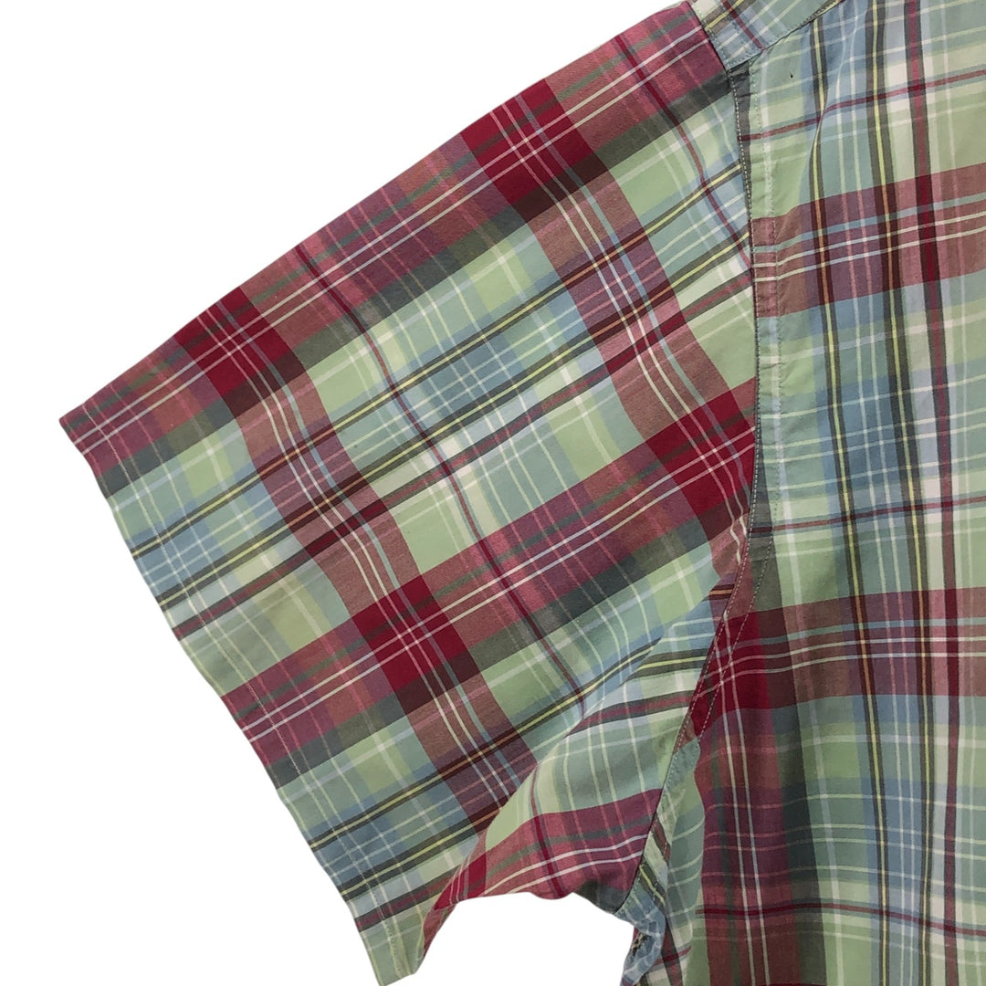 Ralph Lauren GREGGOR Madras Check Short Sleeve Button-Down Check Shirt, Men's XL cotton green type Vintage Second Hand