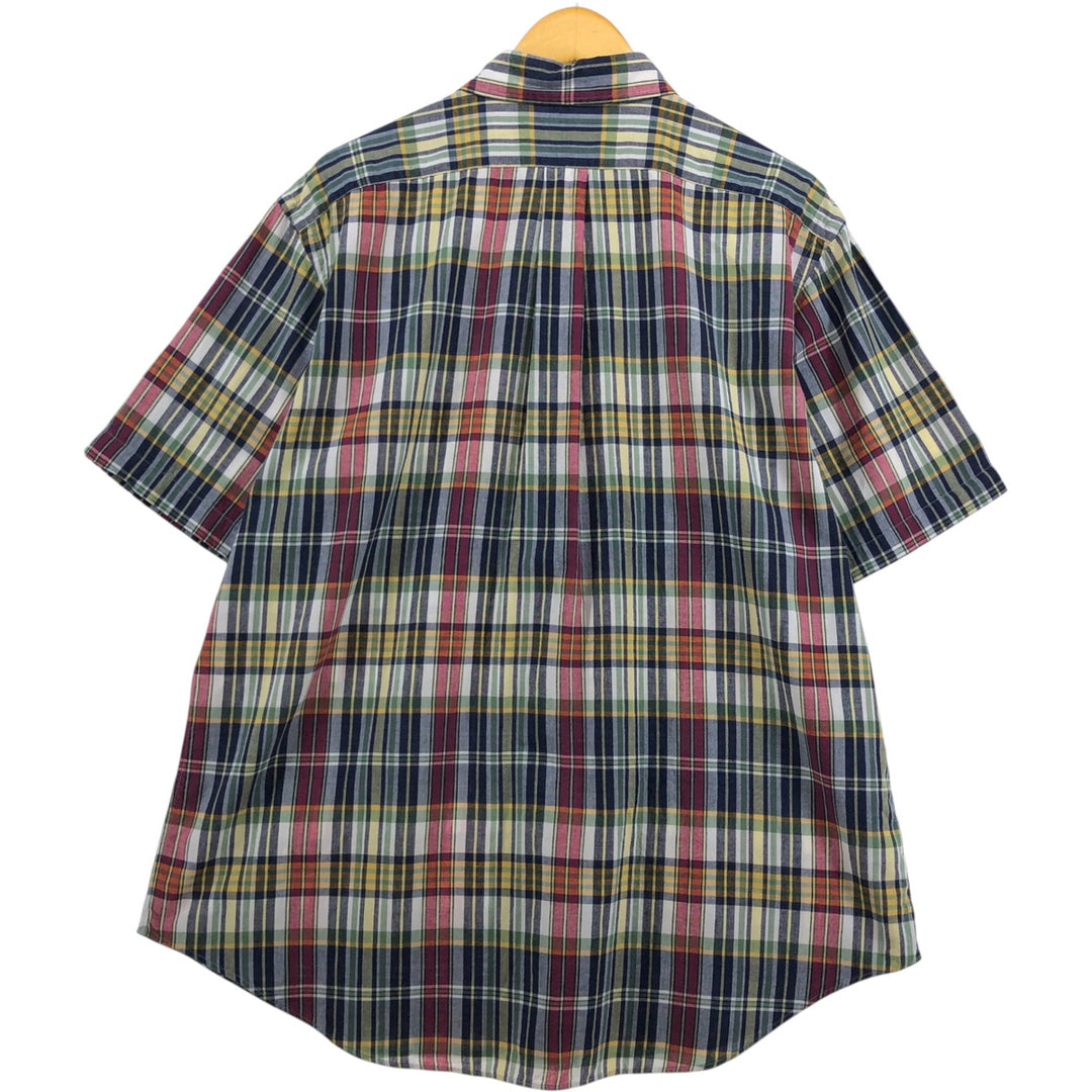 Ralph Lauren Classic Fit Short Sleeve Button Down Check Shirt Men's XL cotton red type Vintage Second Hand