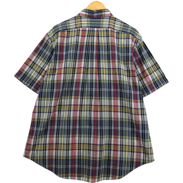 Ralph Lauren Classic Fit Short Sleeve Button Down Check Shirt Men's XL cotton red type Vintage Second Hand