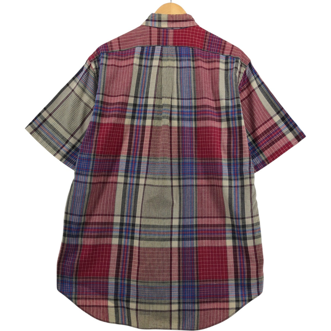 Ralph Lauren short sleeve button down check shirt, men's size M cotton red type Vintage Second Hand