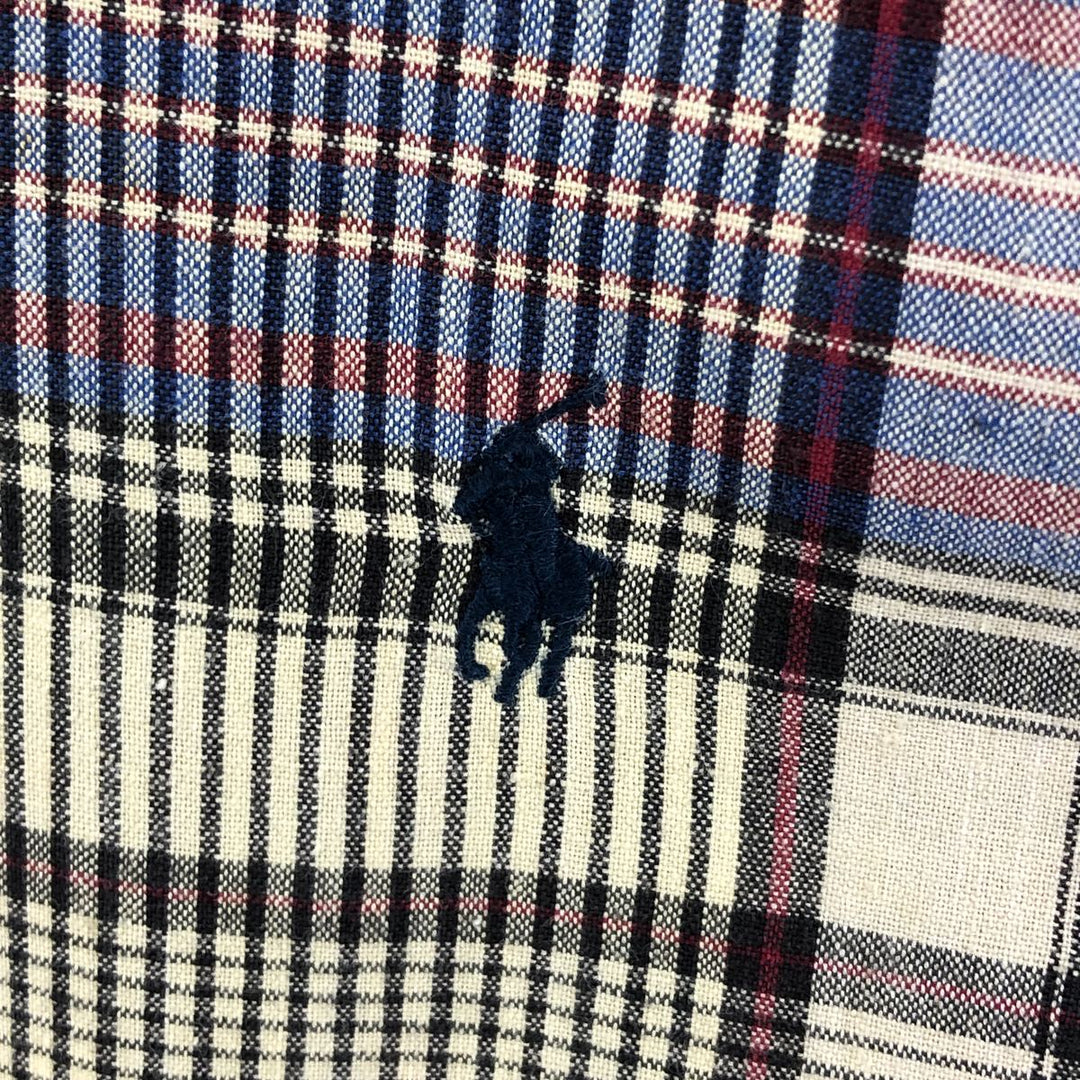 Ralph Lauren short sleeve button down check shirt, men's size M cotton red type Vintage Second Hand