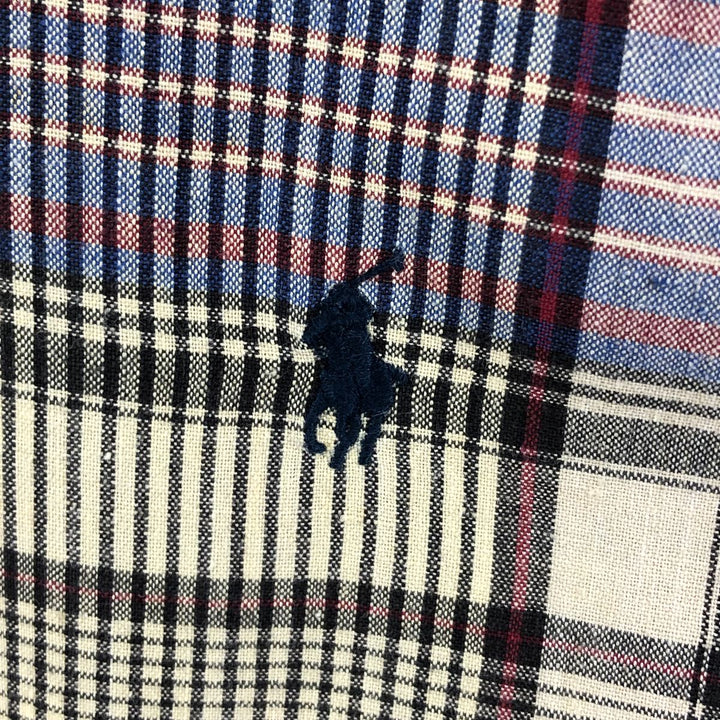 Ralph Lauren short sleeve button down check shirt, men's size M cotton red type Vintage Second Hand