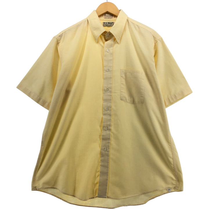 Vintage LLBean short-sleeved button-down shirt from the 1980'S to 1990s, made in the USA, size L. cotton yellow type Vintage Second Hand