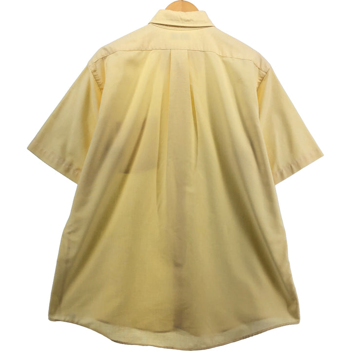 Vintage LLBean short-sleeved button-down shirt from the 1980'S to 1990s, made in the USA, size L. cotton yellow type Vintage Second Hand