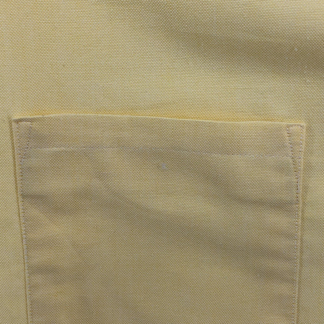 Vintage LLBean short-sleeved button-down shirt from the 1980'S to 1990s, made in the USA, size L. cotton yellow type Vintage Second Hand