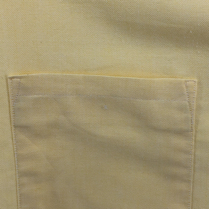 Vintage LLBean short-sleeved button-down shirt from the 1980'S to 1990s, made in the USA, size L. cotton yellow type Vintage Second Hand