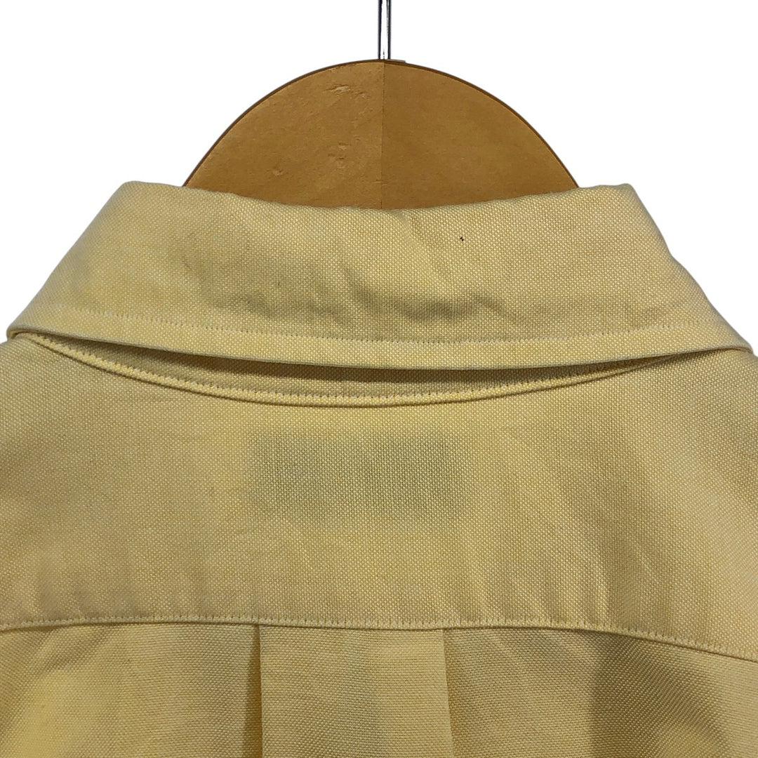 Vintage LLBean short-sleeved button-down shirt from the 1980'S to 1990s, made in the USA, size L. cotton yellow type Vintage Second Hand