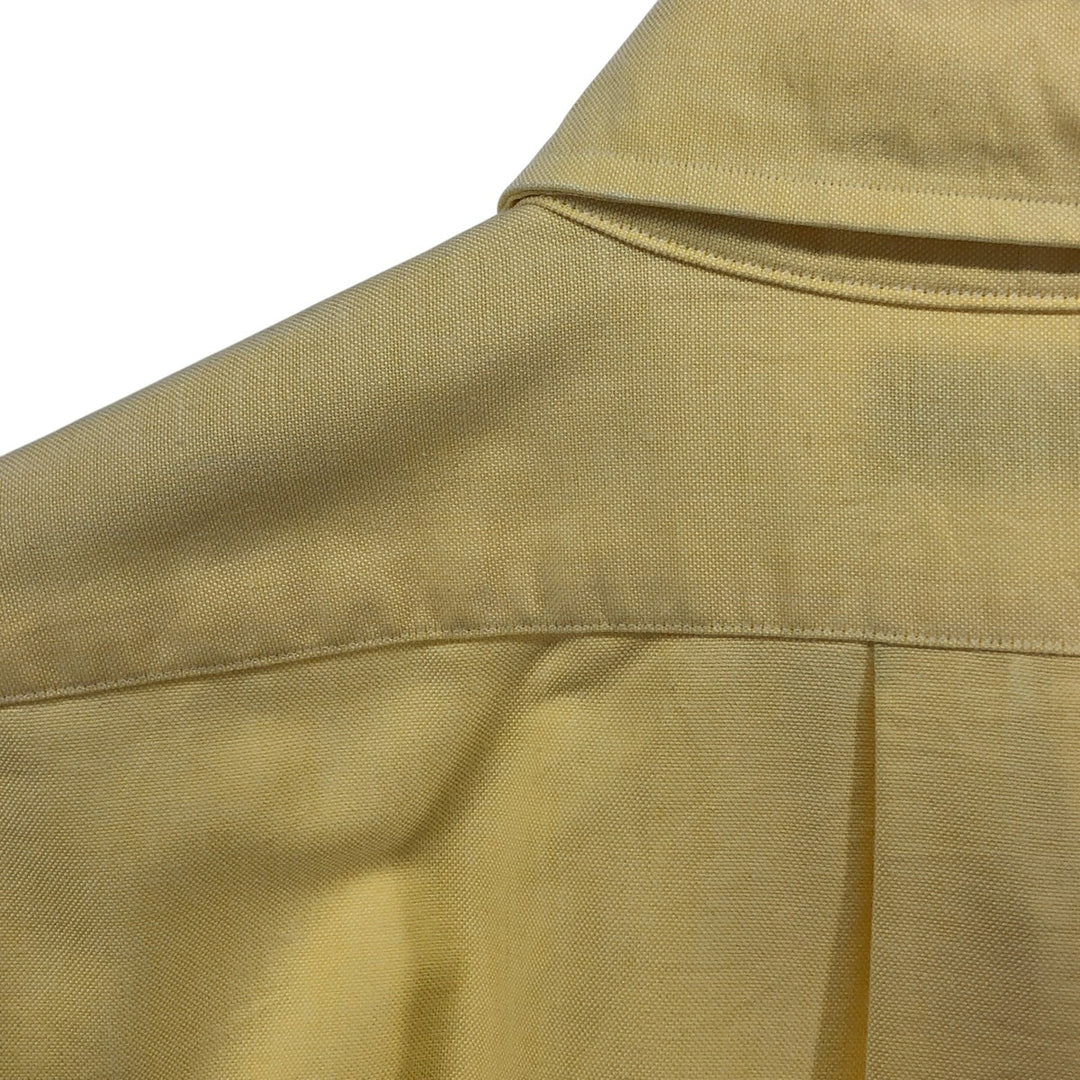 Vintage LLBean short-sleeved button-down shirt from the 1980'S to 1990s, made in the USA, size L. cotton yellow type Vintage Second Hand