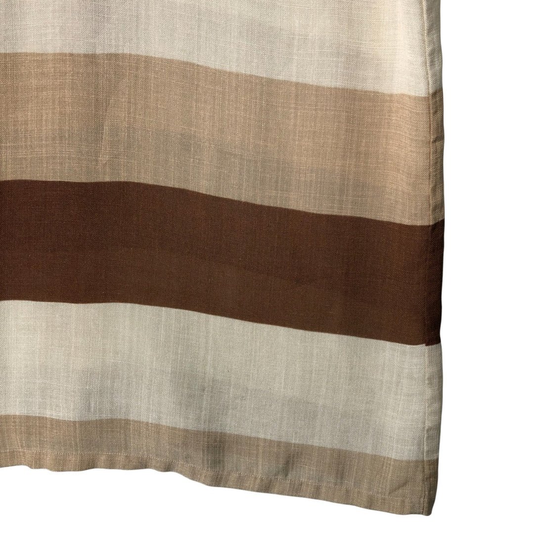Kotzin Vintage Striped Stand Collar Short Sleeve Box Shirt, Men's Size Medium unclear brown type Vintage Second Hand