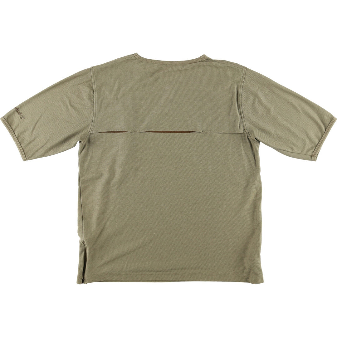 Timberland Men's Short Sleeve Pocket T-Shirt, Size L cotton Khaki type Vintage Second Hand
