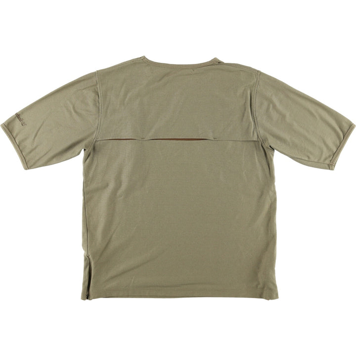 Timberland Men's Short Sleeve Pocket T-Shirt, Size L cotton Khaki type Vintage Second Hand