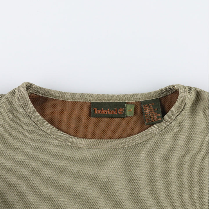Timberland Men's Short Sleeve Pocket T-Shirt, Size L cotton Khaki type Vintage Second Hand