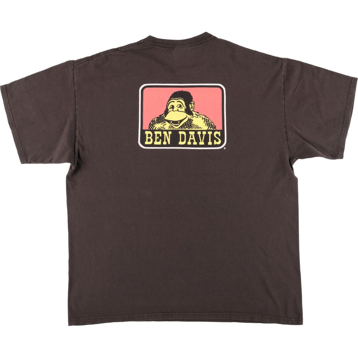 Ben Davis Short Sleeve Printed T-Shirt, Men's Size XL cotton brown type Vintage Second Hand