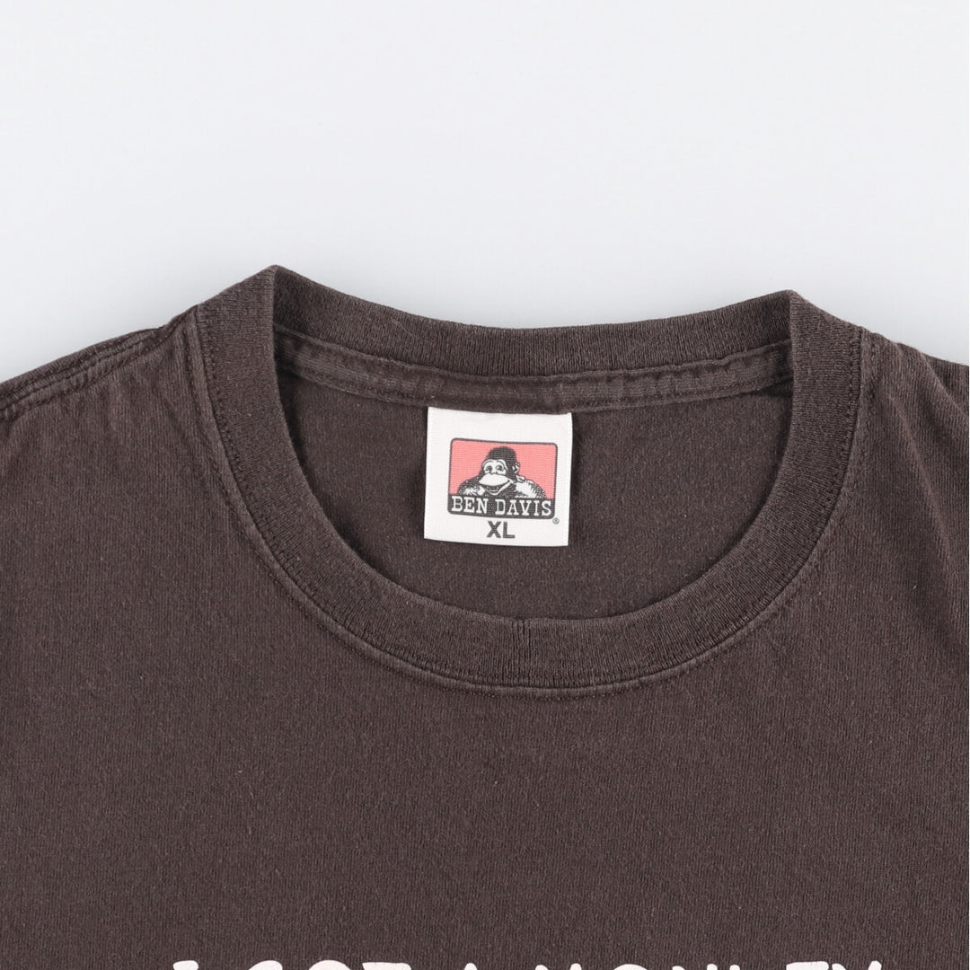 Ben Davis Short Sleeve Printed T-Shirt, Men's Size XL cotton brown type Vintage Second Hand