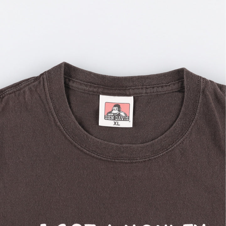 Ben Davis Short Sleeve Printed T-Shirt, Men's Size XL cotton brown type Vintage Second Hand