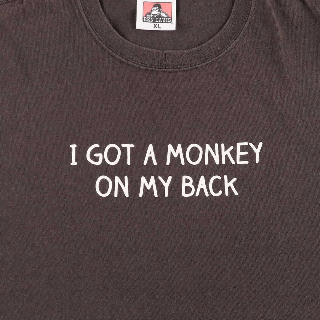 Ben Davis Short Sleeve Printed T-Shirt, Men's Size XL cotton brown type Vintage Second Hand