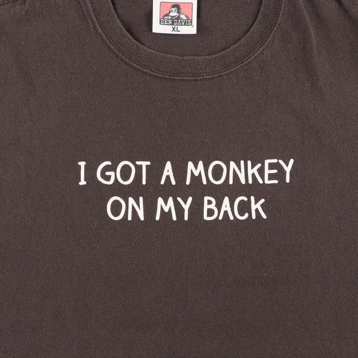 Ben Davis Short Sleeve Printed T-Shirt, Men's Size XL cotton brown type Vintage Second Hand