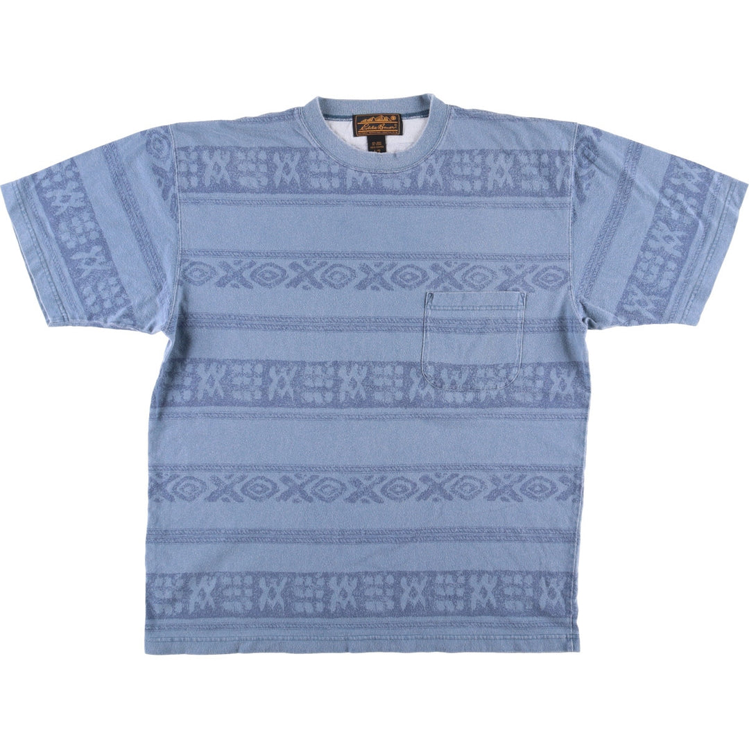 Vintage 90'S Eddie Bauer short-sleeved printed T-shirt, size L, men's cotton blue type Vintage Second Hand