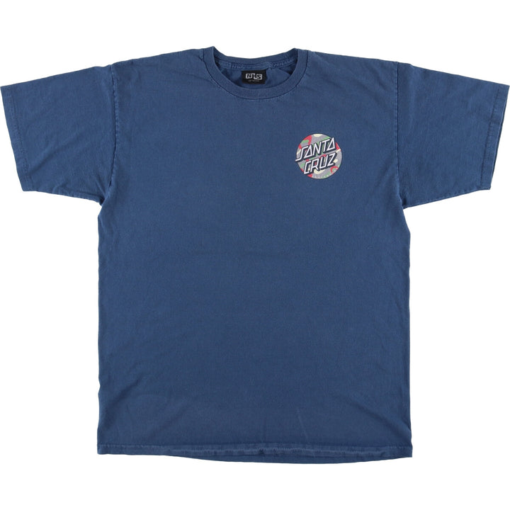 NHS SANTA CRUZ Santa Cruz Surf Skate T-shirt, Men's Size L cotton blue type Vintage Second Hand