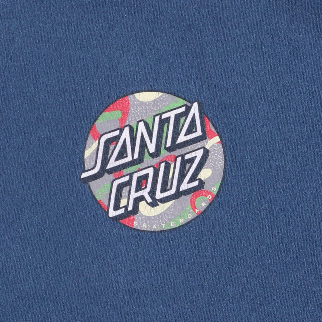 NHS SANTA CRUZ Santa Cruz Surf Skate T-shirt, Men's Size L cotton blue type Vintage Second Hand