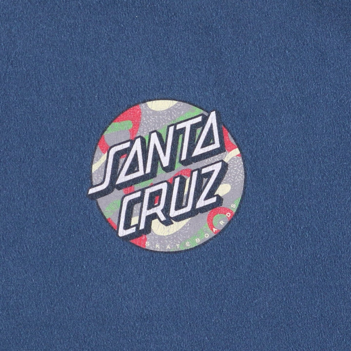 NHS SANTA CRUZ Santa Cruz Surf Skate T-shirt, Men's Size L cotton blue type Vintage Second Hand