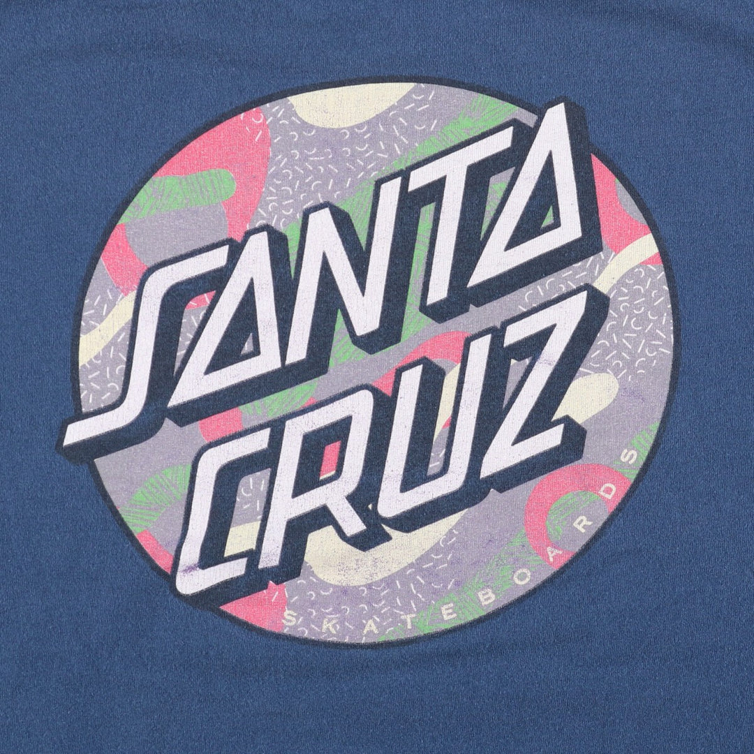 NHS SANTA CRUZ Santa Cruz Surf Skate T-shirt, Men's Size L cotton blue type Vintage Second Hand