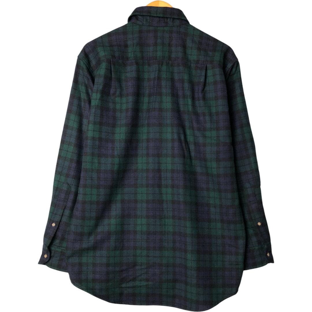 Pendleton Field Shirt, Check Pattern, Wool Shirt, Men's Size Medium wool Green type dark green Vintage Second Hand