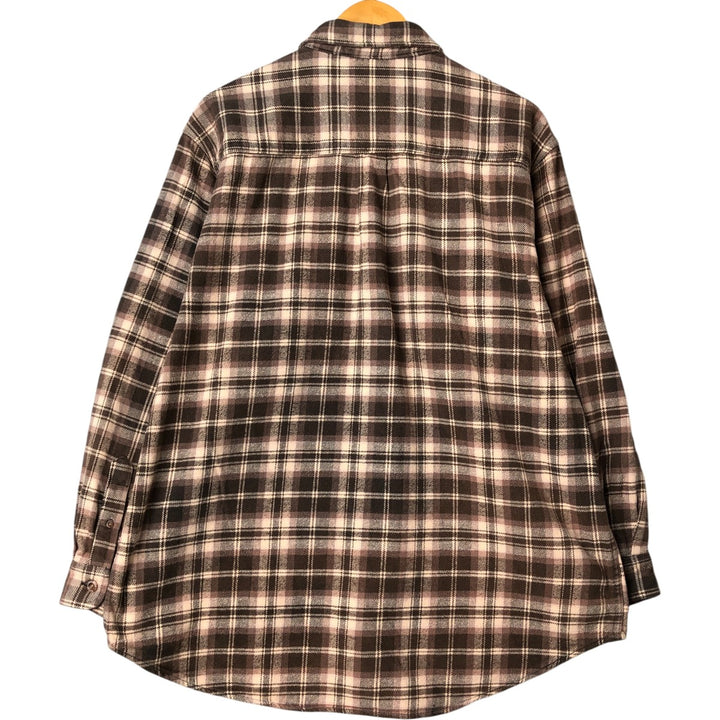 Field and Stream Long Sleeve Flannel Check Shirt, Men's XL unclear beige type brown Vintage Second Hand
