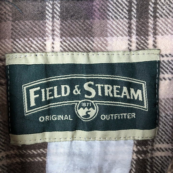 Field and Stream Long Sleeve Flannel Check Shirt, Men's XL unclear beige type brown Vintage Second Hand