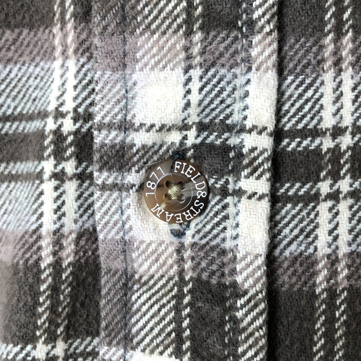 Field and Stream Long Sleeve Flannel Check Shirt, Men's XL unclear beige type brown Vintage Second Hand
