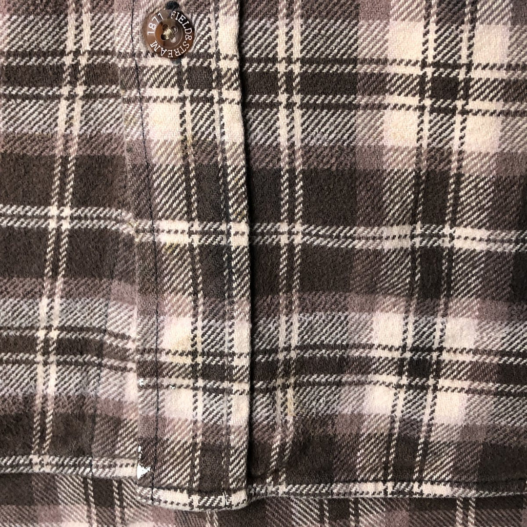 Field and Stream Long Sleeve Flannel Check Shirt, Men's XL unclear beige type brown Vintage Second Hand