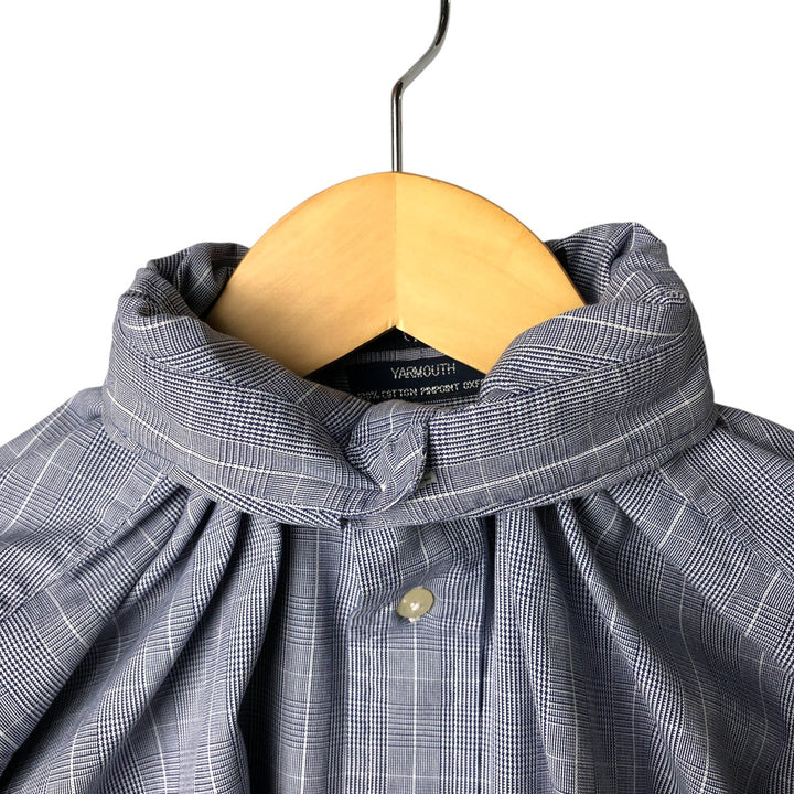 Ralph Lauren YARMOUTH Houndstooth Pattern Long Sleeve Button-Down Check Shirt, Men's Size Medium cotton blue type Vintage Second Hand